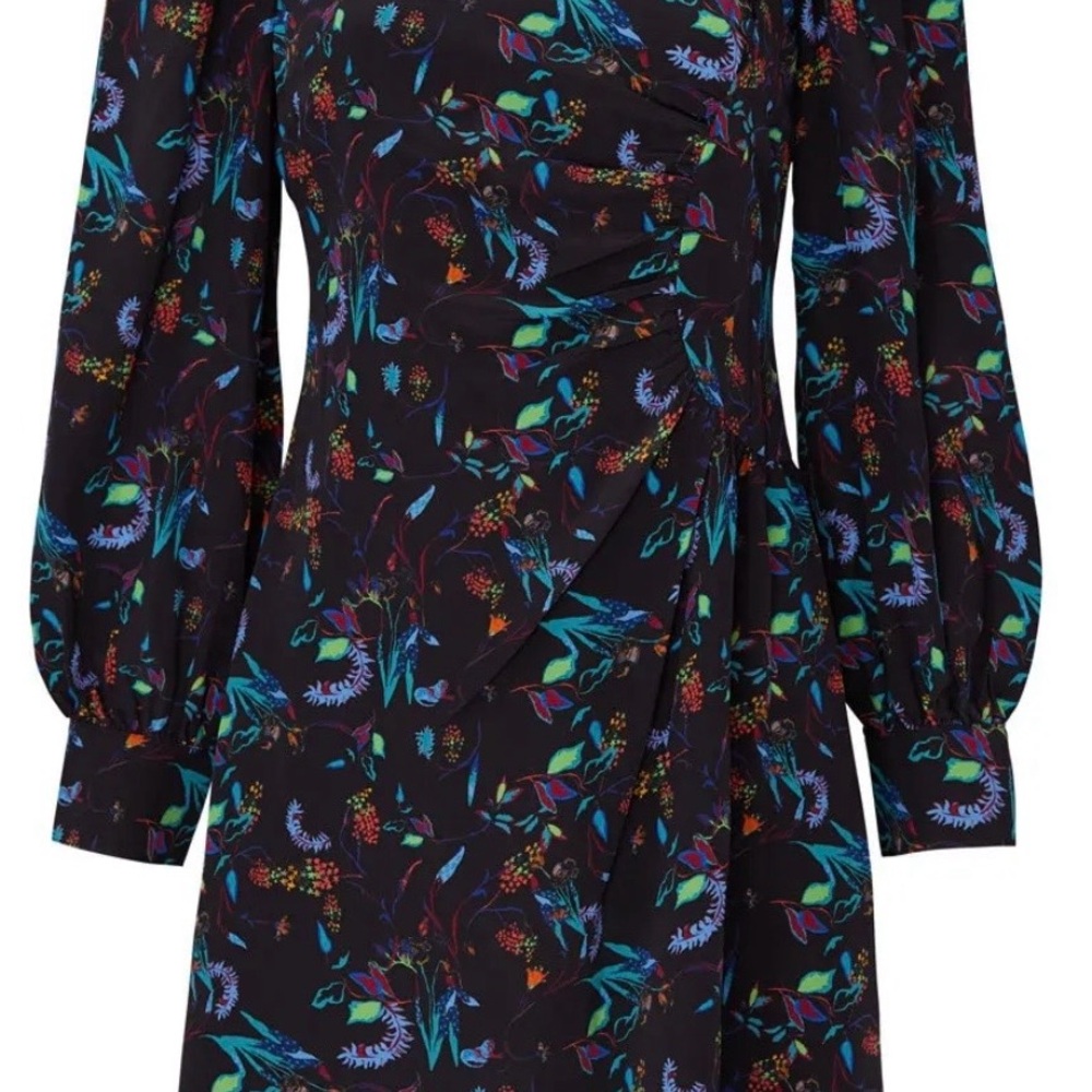 Tanya Taylor Multicolor Floral Long Sleeve Dress